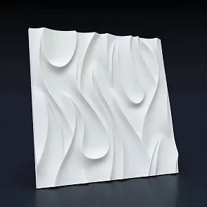 3D панель гипсовая "ВОЛНА диагональная  мелкая"