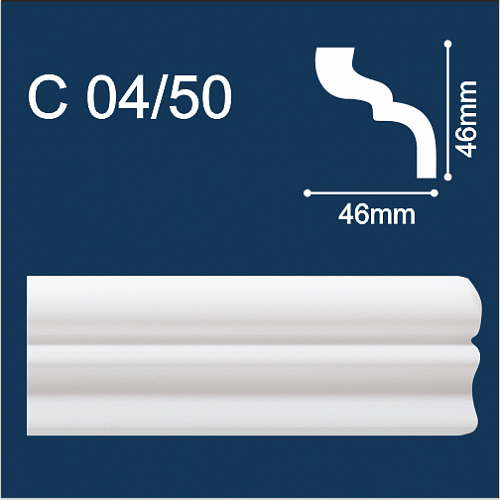 ПЛИНТУС потолоч  04/50 (46*46) /90
