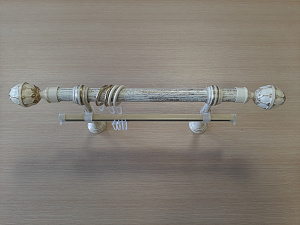 Карниз + U-шина / 2,8 м / Бежевый с золотом 