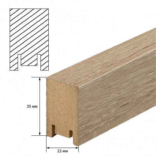 Рейка МДФ интерьерная дуб сонома 35*22