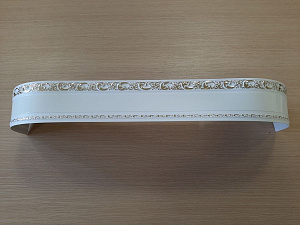 Карниз с поворотом 3р / 2,0 м / БЕЛЫЙ С ЗОЛОТОМ / АЖУР