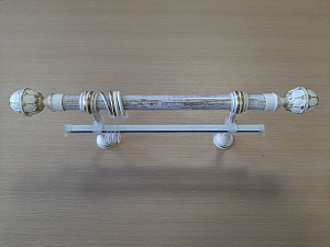 Карниз + U-шина / 2,6 м / Белый с золотом