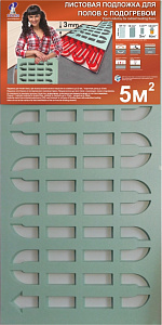 Подложка листовая под ламинат для отапливаемых полов 3 мм, Зеленая 