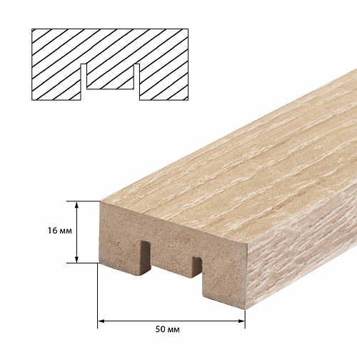Рейка МДФ интерьерная 16*50 сонома 