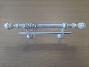 Карниз + U-шина / 1,6 м / Белый с серебром